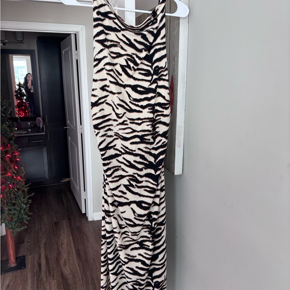 Zebra Print Maxi Dress